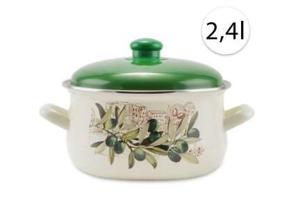 47530 perfect home 14827 smaltovany hrniec 18cm 2 4l pokrievka biely oliva