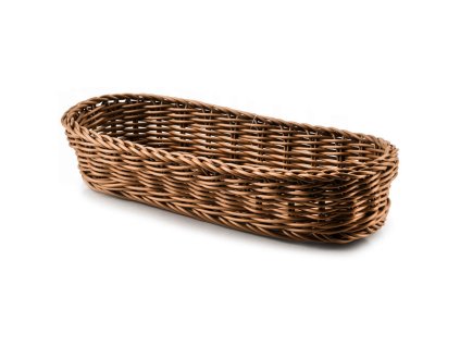 49183 affek design hiwi8295 plastovy kosik na chlieb pecivo pribor hnedy 26x10x6cm