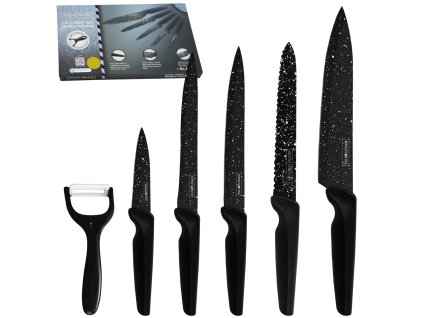 49327 royalty line rl mb5s 6 dielna suprava nozov s mramorovym povrchom a s keramickou skrabkou 20cm 15cm 13cm 12cm 9cm cierna
