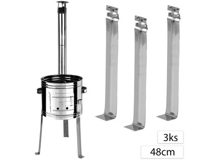49657 perfect home 15028 nahradne vysoke nohy ku kotline 48 cm 3 ks nerezova