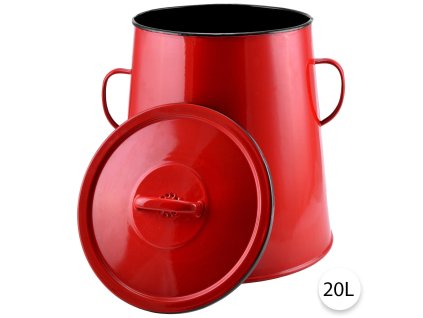 51370 perfect home smaltovana nadoba na mast 20l cervena 10429