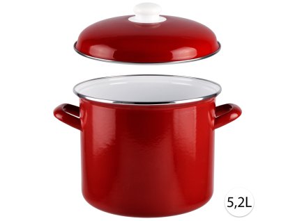 52144 perfect home smaltovany hrniec 5 2l s pokrievkou 22cm cervena 15506