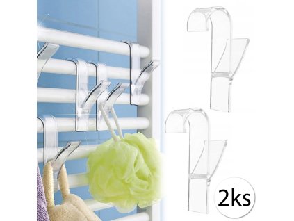 HomePRO 1505 Háčiky na uteráky, utierky plastové, transparentné 2ks