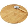 49021 1 topfann b14130 1 bambusova doska na krajanie pizze s nozom 32x1 2cm