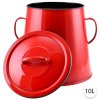 51361 perfect home smaltovana nadoba na mast 10l cervena 10428