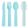 GASTROSTAF 232668 Plastový príbor lyžica, vidlička, nôž 16cm, modrá, 3 ks (2)