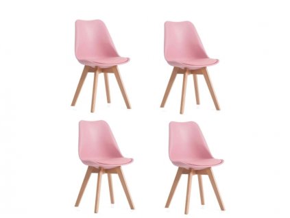 Jídelní židle PORTO - růžová (sada 4ks)