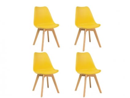 Jídelní židle PORTO - žlutá (sada 4ks)