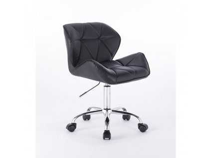 Kosmetická židle MILANO na základní podstavě s kolečky - černá