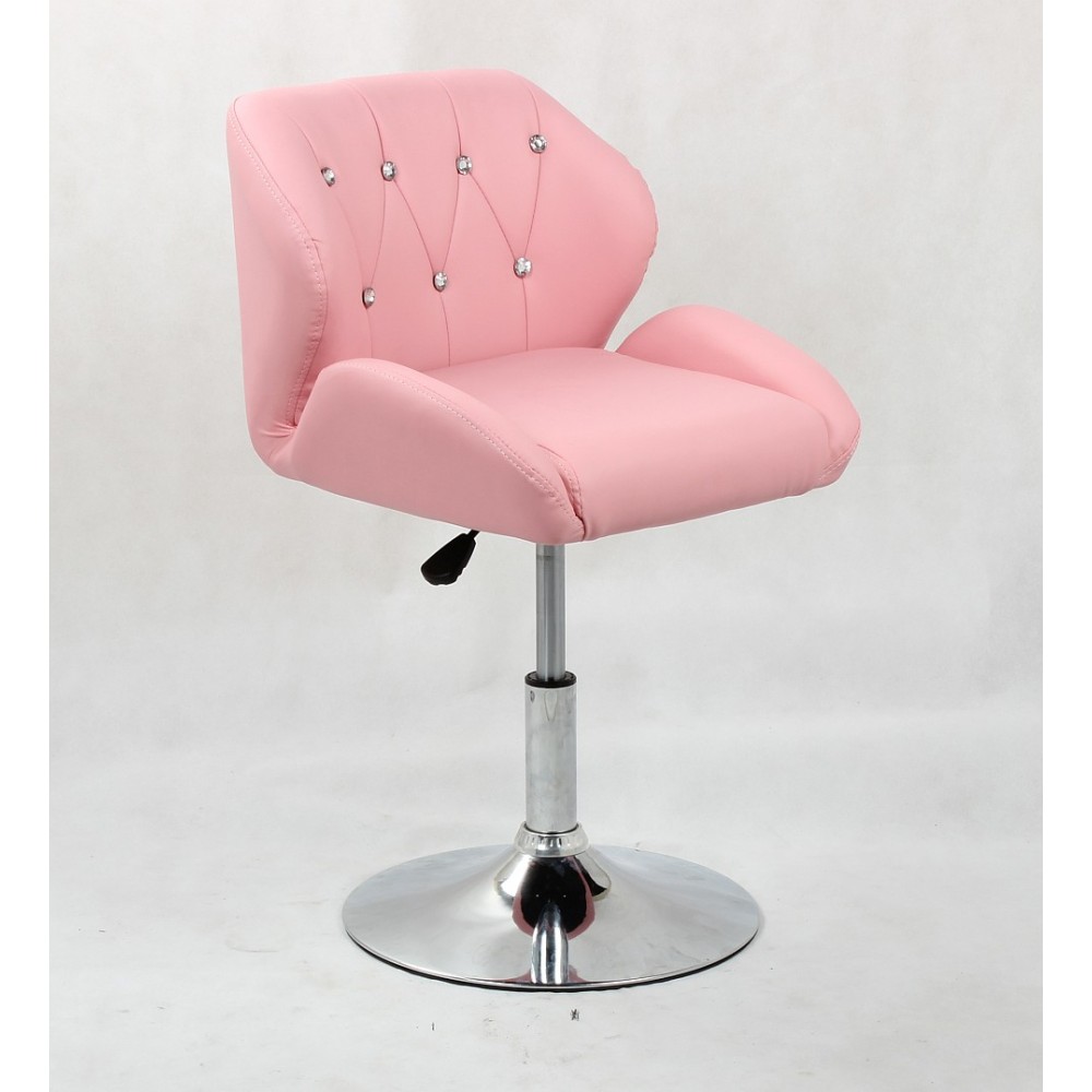 Pracovní / kosmetická židle PALERMO na kulaté podstavě - růžová