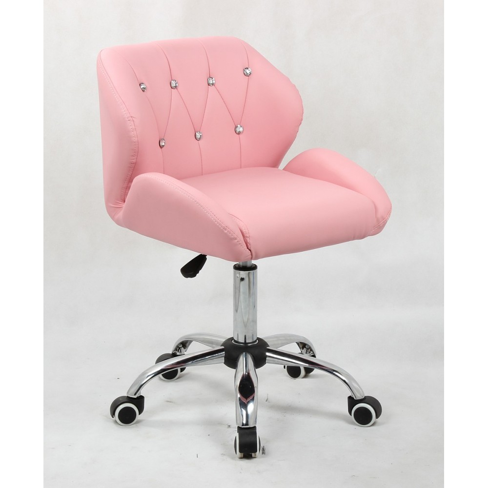 Pracovní / kosmetická židle PALERMO na kolečkové podstavě - růžová