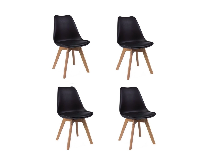 Jídelní židle PORTO - černá (sada 4ks)
