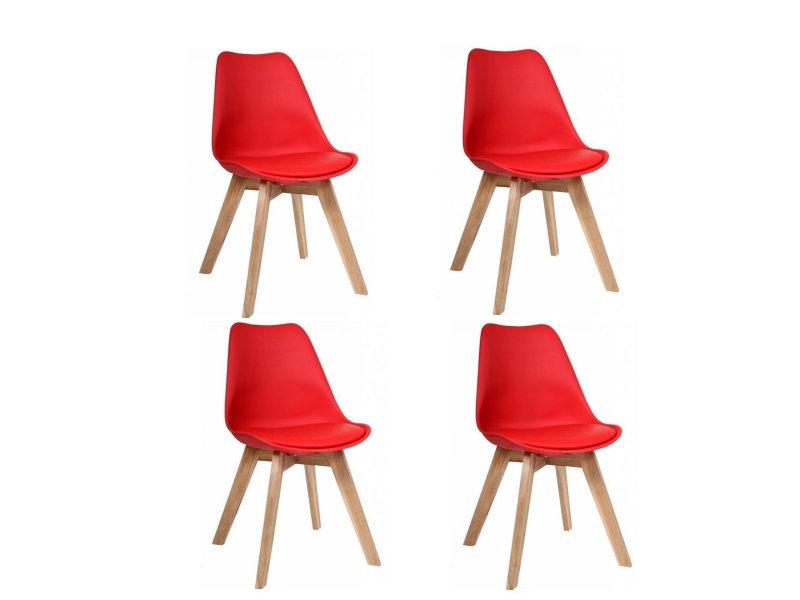 Jídelní židle PORTO - červená (sada 4ks)