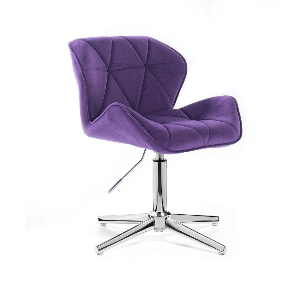 Velurová kosmetická židle MILANO na kříži - fialová