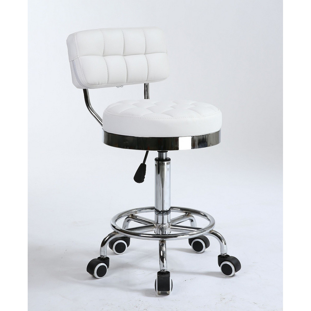 Pracovní židle / taburet LEON - bílá