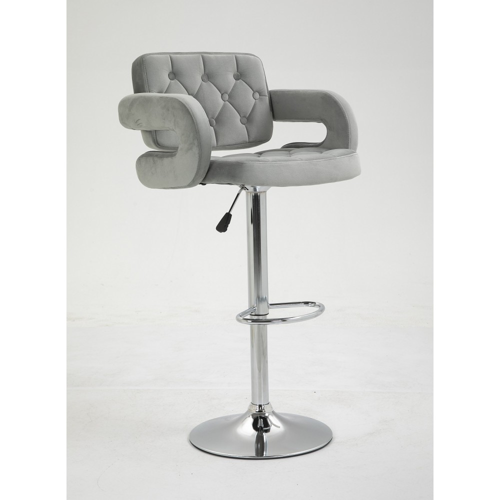 Barová židle Stockholm - ocelově šedý velur