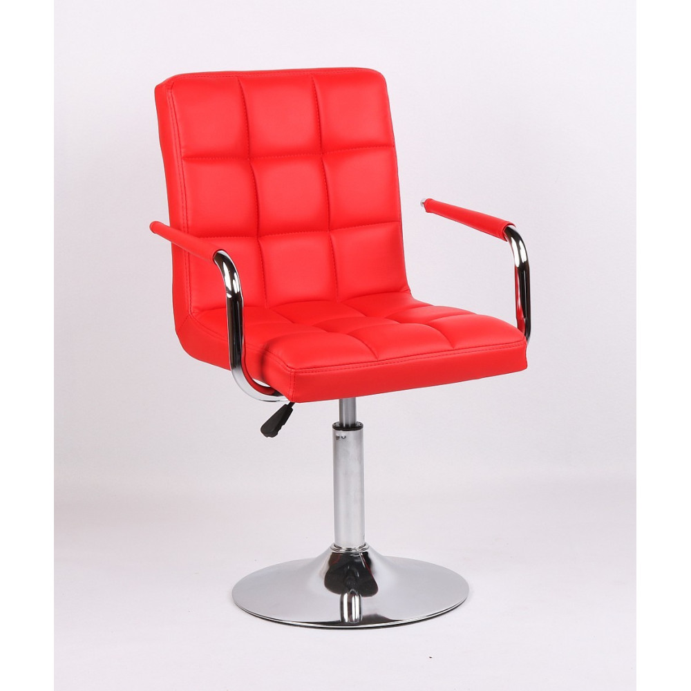 Kosmetická židle VERONA na kulaté podstavě - červená