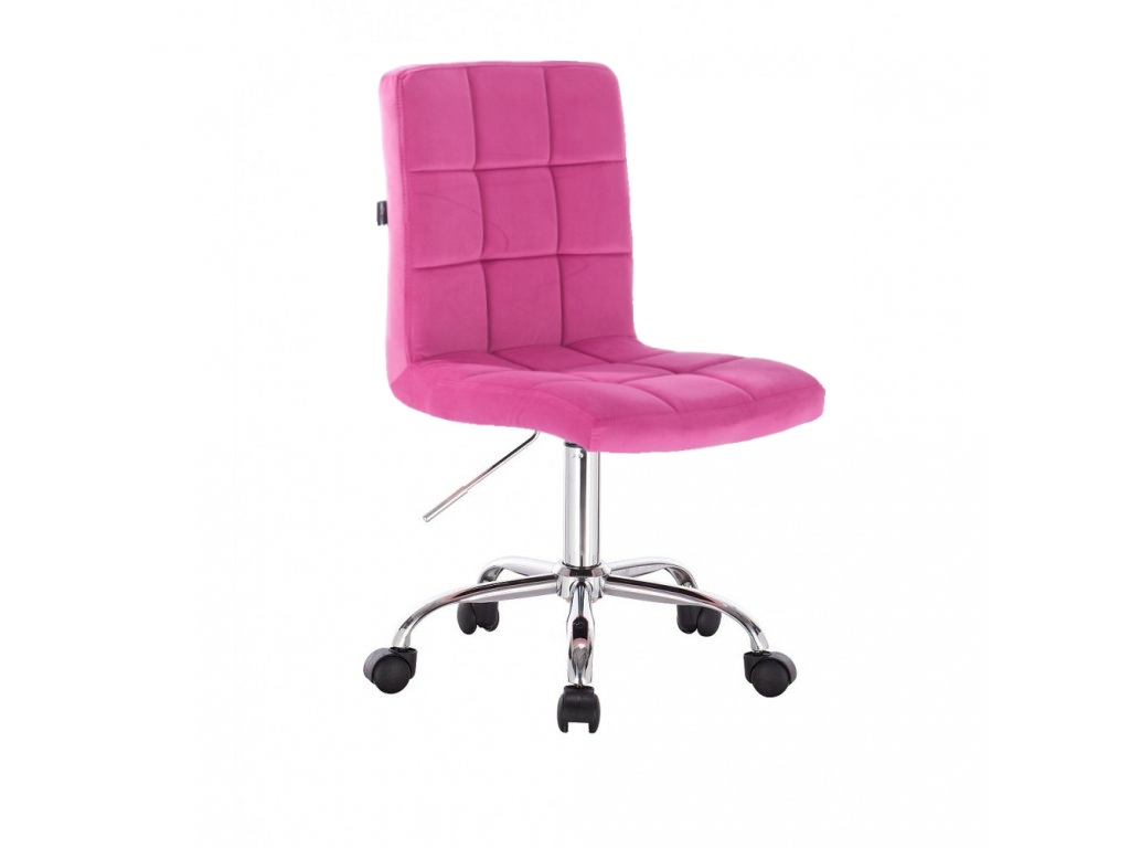 Velurová židle na kolečkách TOLEDO - růžová