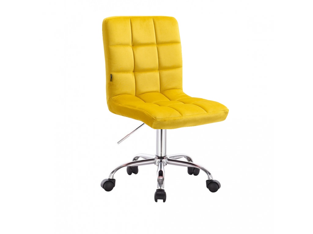 Velurová židle na kolečkách TOLEDO - žlutá
