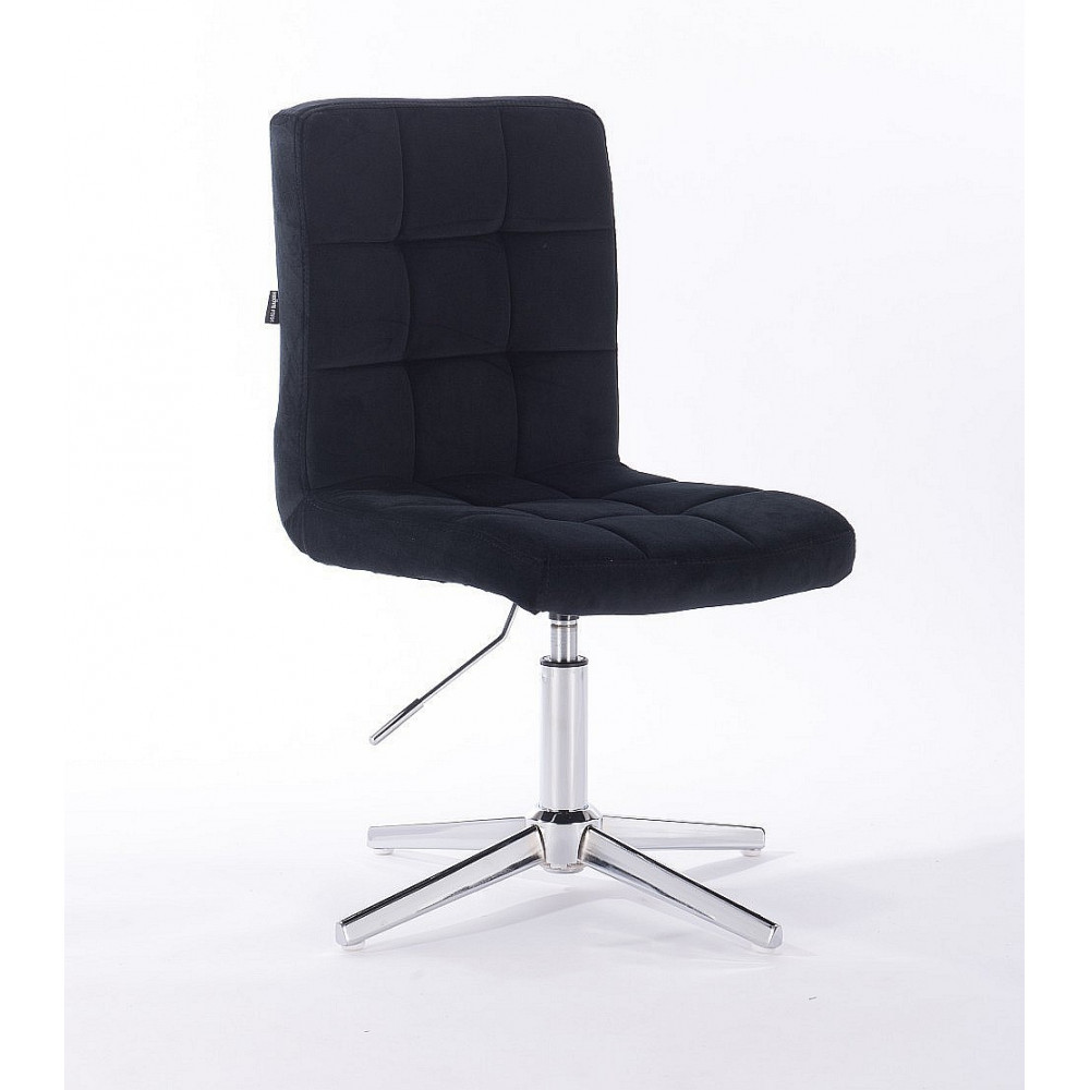 Velurová židle na čtyřramenné podstavě TOLEDO - černá
