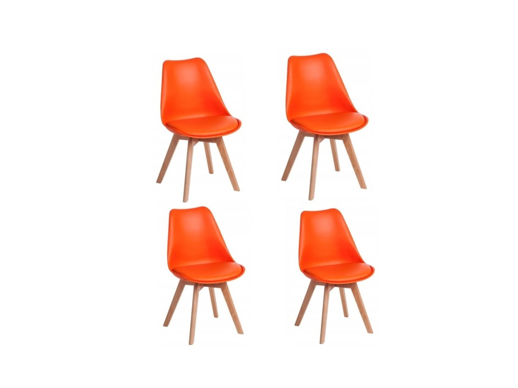 Jídelní židle PORTO - oranžová (sada 4ks)