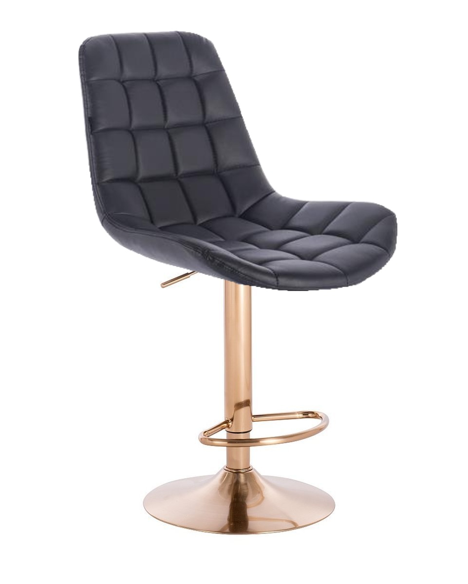 Barová židle PARIS - černá na zlaté podstavě