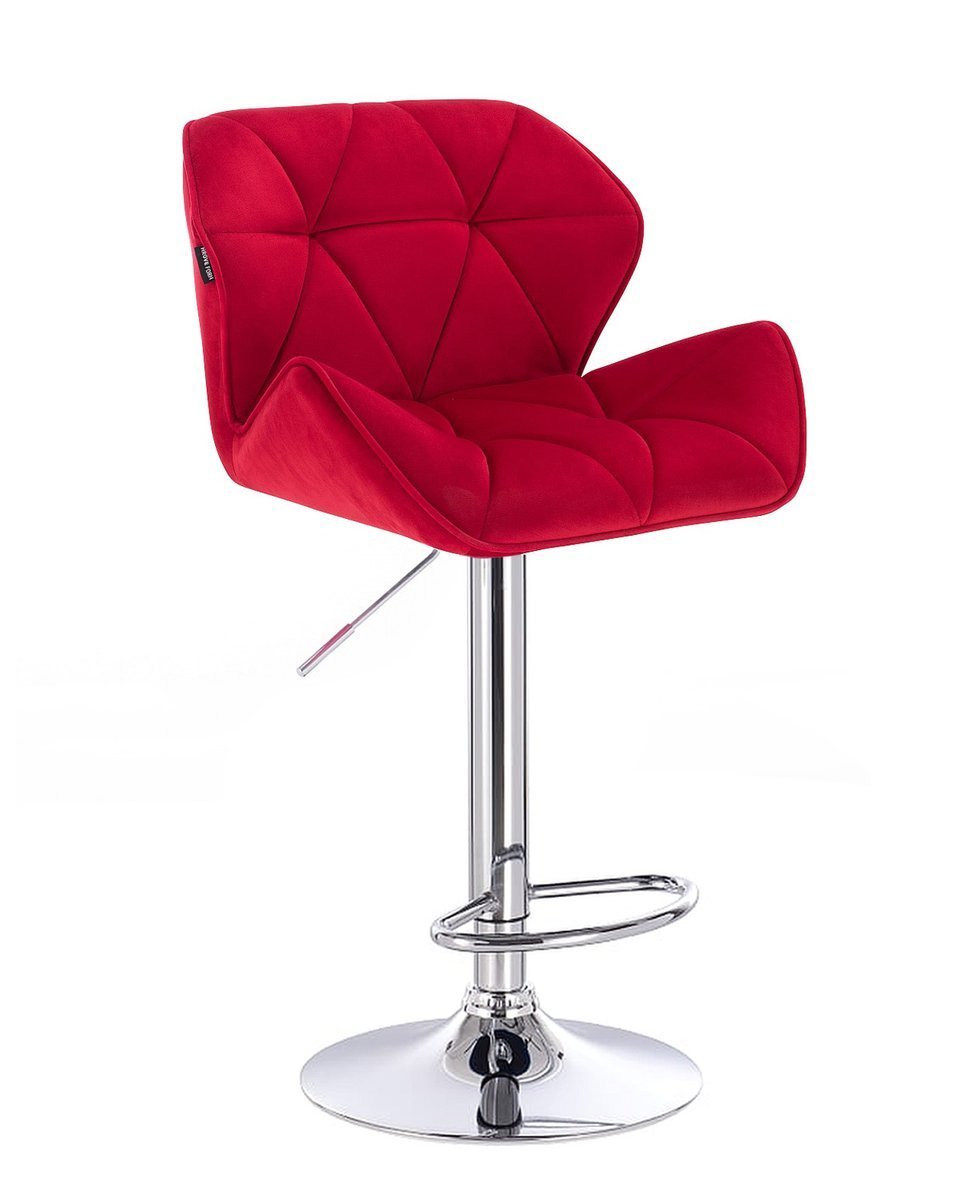 Velurová barová židle MILANO - červená