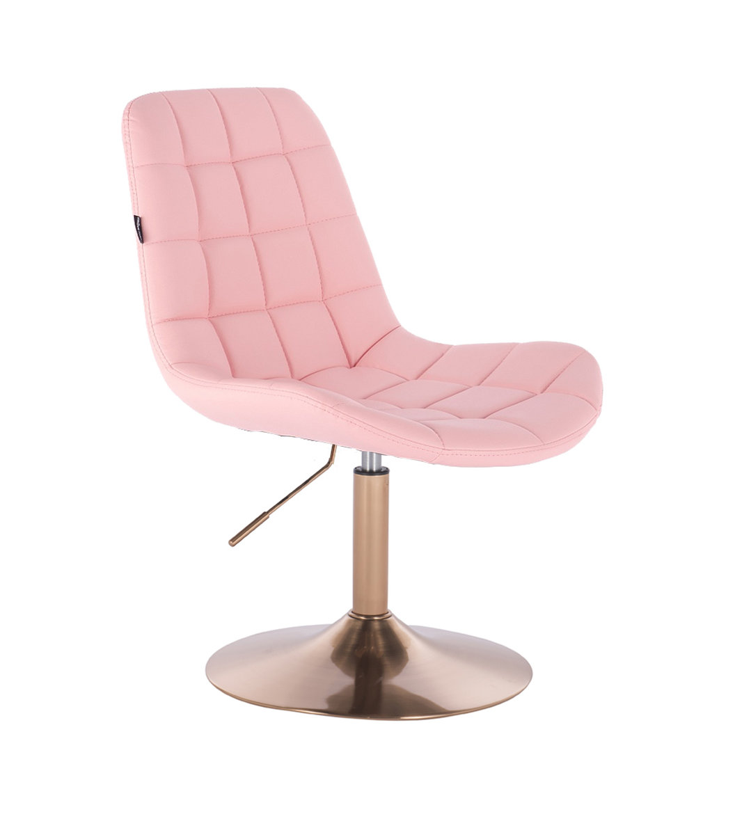 Židle PARIS na zlaté kulaté podstavě - růžová