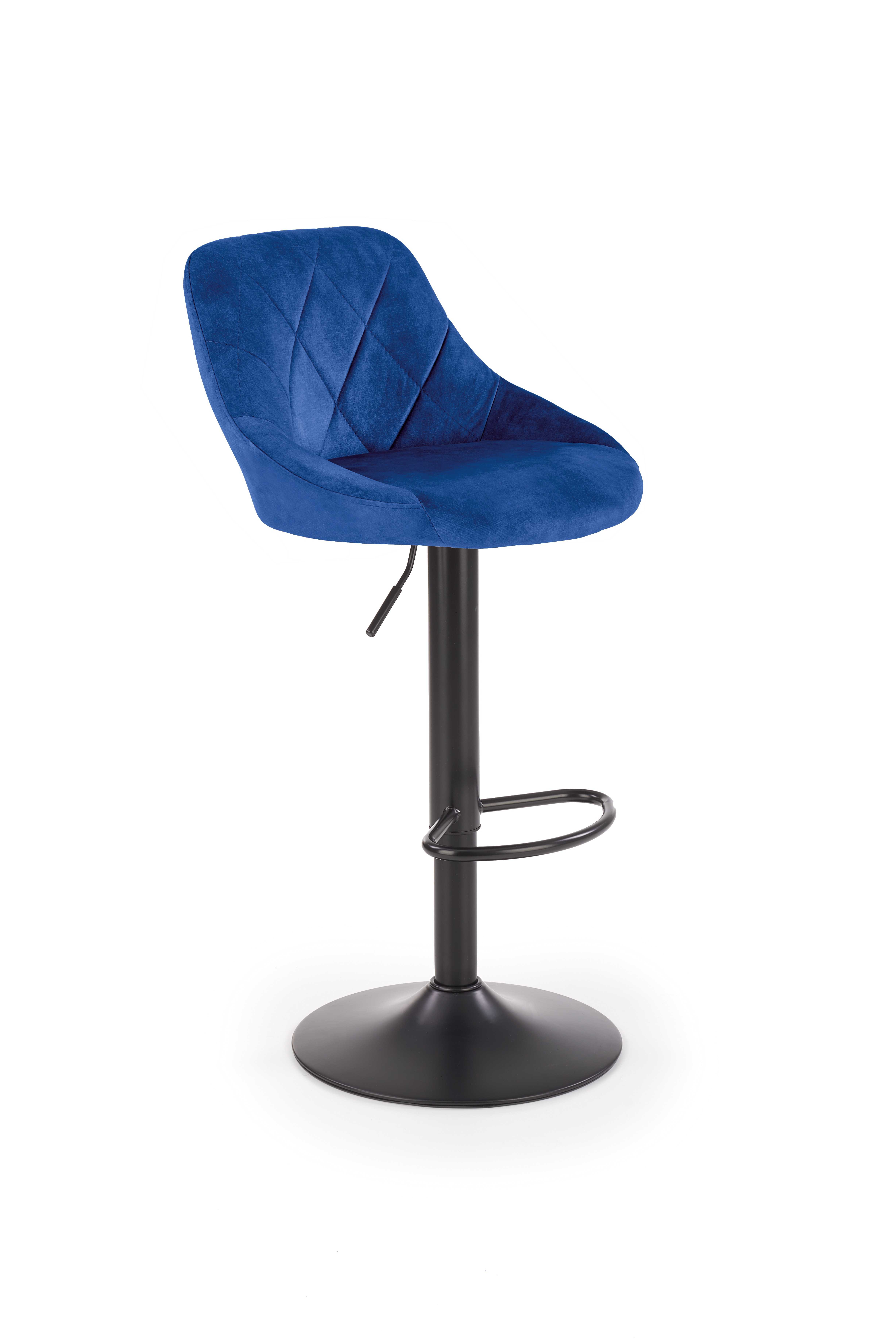Barová židle SALVADOR - modrá na černé podstavě