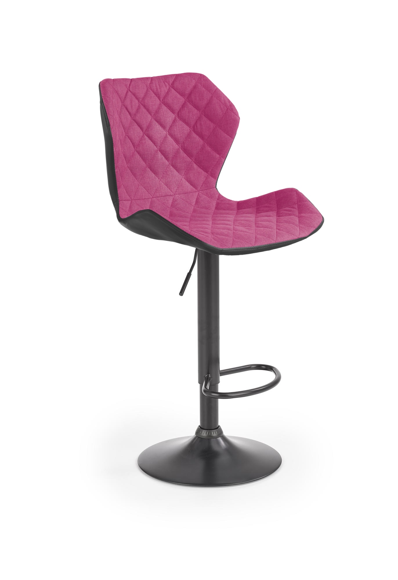 Barová židle MATRIX na černé podstavě - černá/růžová