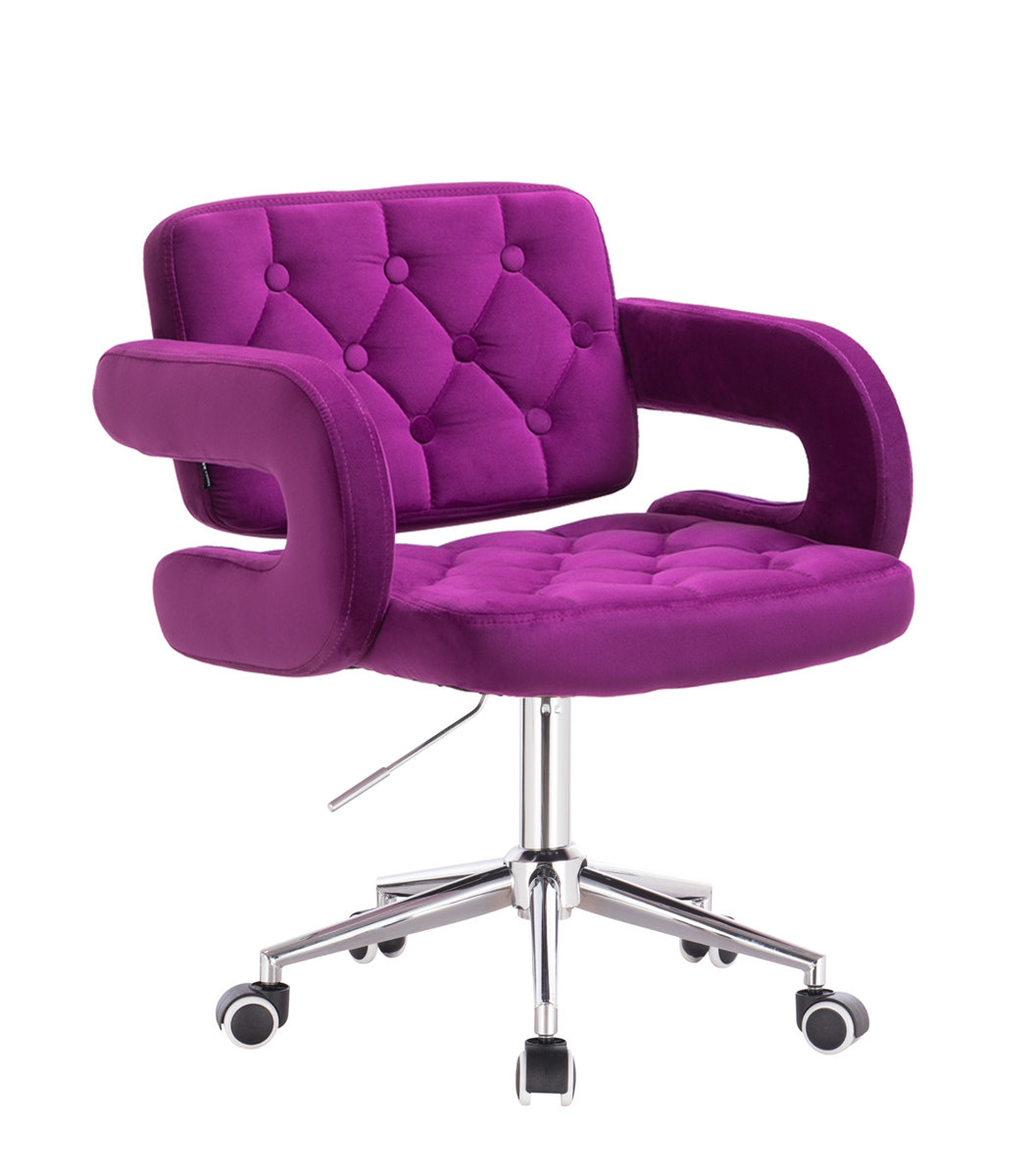 Židle na kolečkách Stockholm - fialový velur
