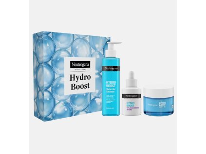 Neutrogena Hydro Boost Darčeková sada čistiaci gél 200 ml + sérum 30 ml + hydratačný pleťový gél 50 ml, 1x1 set