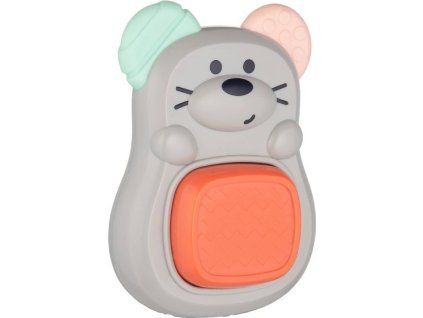 Canpol babies s tlačidlom Myšička šedá 0m+