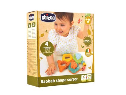 CHICCO Baobab Shape Sorter ECO+ hračka na rozvoj zručností