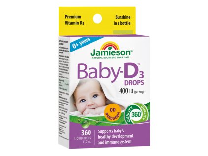 JAMIESON BABY-D™ VITAMÍN D3 400 IU KVAPKY 11,7ML