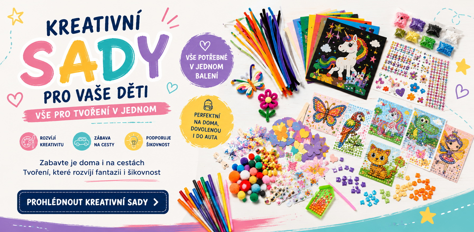 Kreativní sady zabaví vaše děti