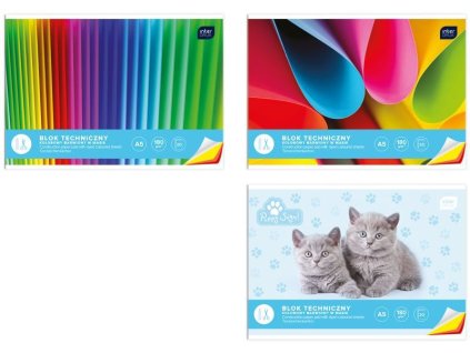 Blok technický A5-20 listů 180g barevných papírů