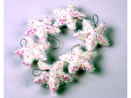 Dekorační vánoční hvězdičky s glitrem 9441 6ks