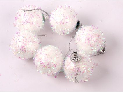 Dekorační vánoční koule s glitrem 9443 6ks