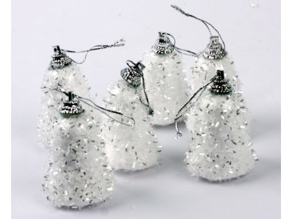 Dekorační vánoční zvonečky s glitrem 9444 6ks