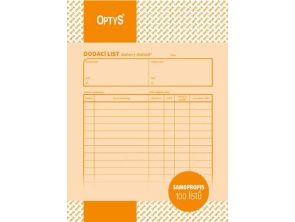 Dodací list A5, samopropisovací, 100 listů, lepení v hlavě 1097