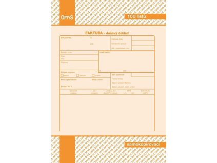 Faktura A5, samopropisovací, 100 listů 1072