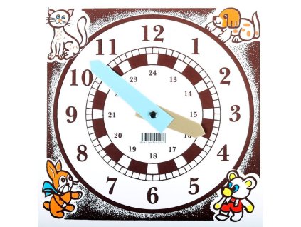 Hodiny dětské školní papírové jednobarevné INO