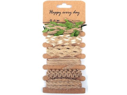 Jutová dekorační stuha 6 mix 0854