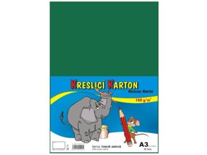 Kreslicí karton zelený A3 180g 50ks