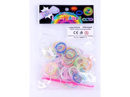 Loom Bands silikonové gumičky Glitrované