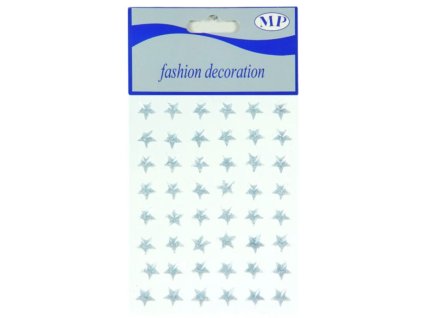 Nalepovací dekorace hvězdičky T10140 12mm 48ks stříbrná