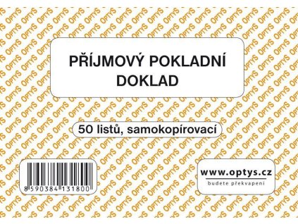 Příjmový doklad A6, jednoduchý, samopropisovací, 50 listů 1318