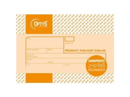 Příjmový doklad A6, samopropisovací, číslovaný, 2 x 50 listů 1081