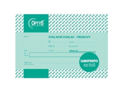 Příjmový doklad s DPH A6, jednoduchý, samopropisovací, 100 listů 1068